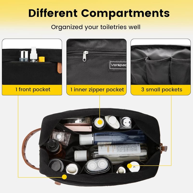 Travel-Ready Water-Resistant Canvas Dopp Kit for Men