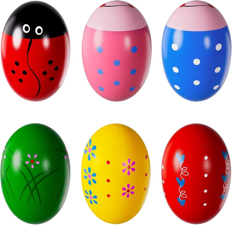 Montessori Music Shaker Egg Set | 6 Prefilled Easter Eggs for Kids