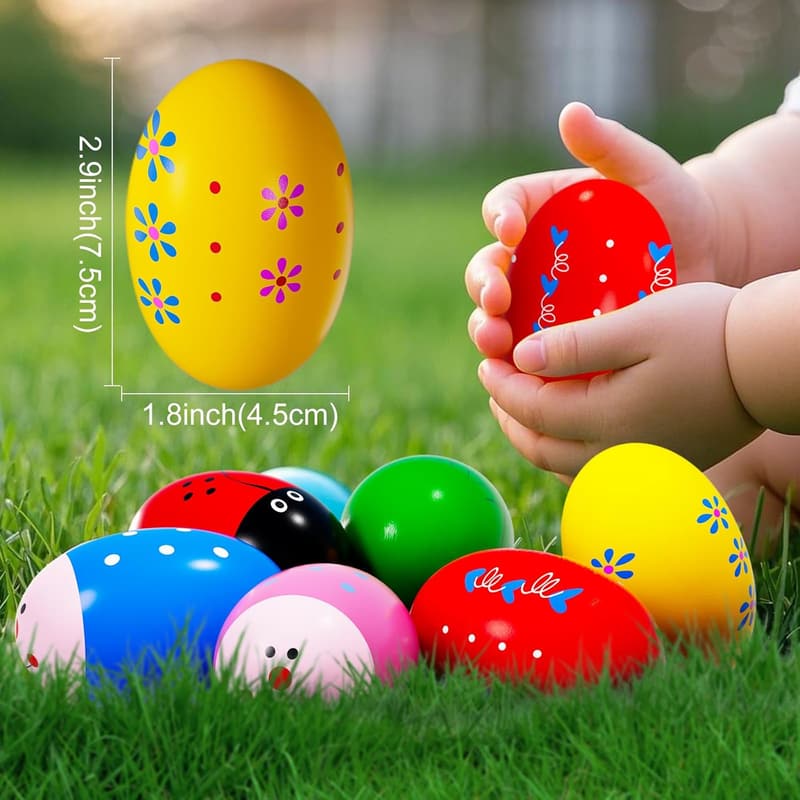 Montessori Music Shaker Egg Set | 6 Prefilled Easter Eggs for Kids