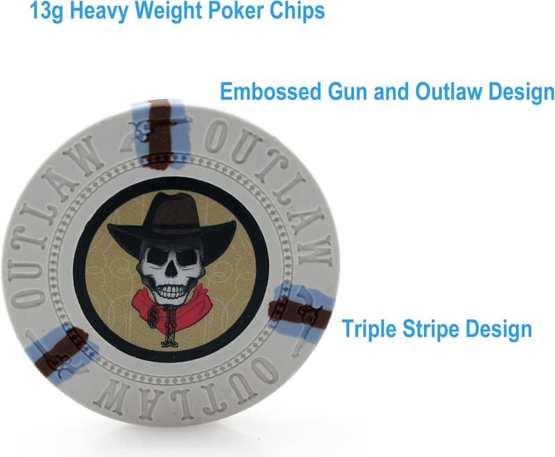 Casino Quality 500pc Outlaw Poker Chip Set with Strong Case
