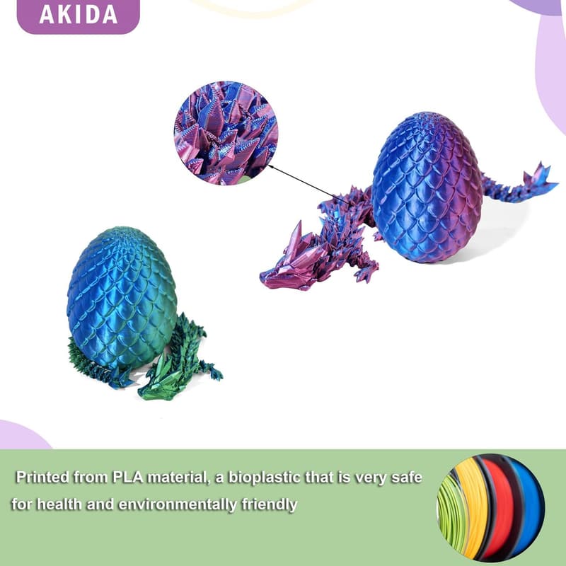 Mystery Dragon Egg Fidget Toy - 3D Printed Pack of 2