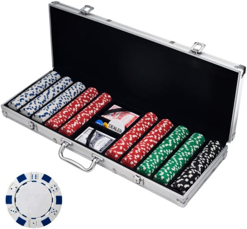 Poker Chip Set - 500 Piece Set for Texas Hold'em & Blackjack
