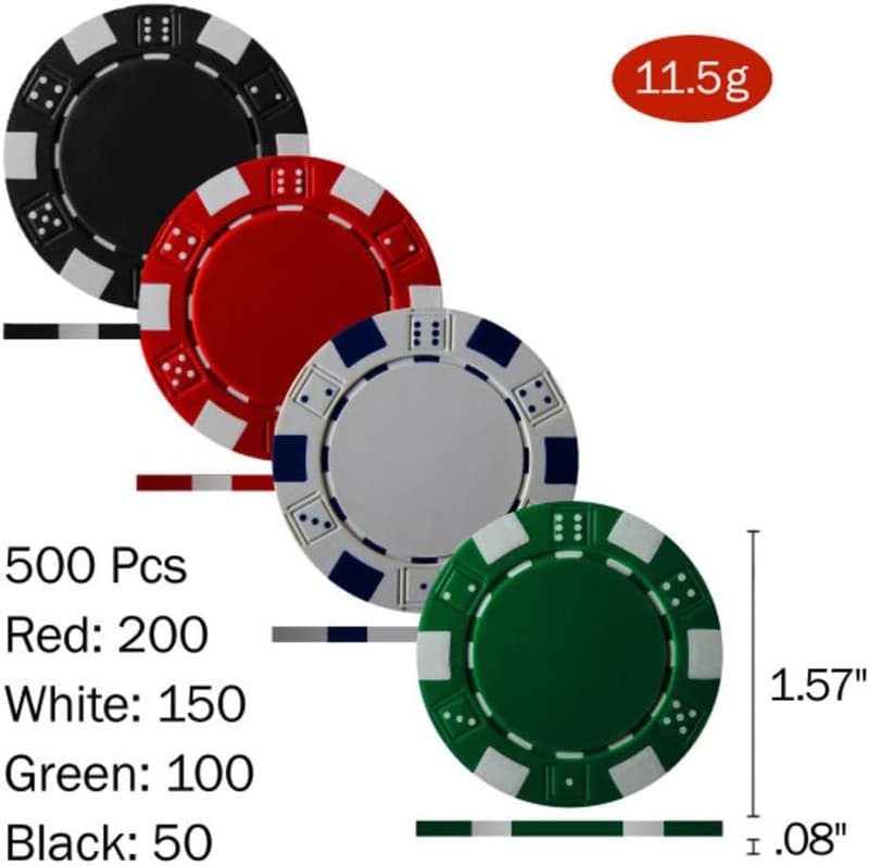 Poker Chip Set - 500 Piece Set for Texas Hold'em & Blackjack