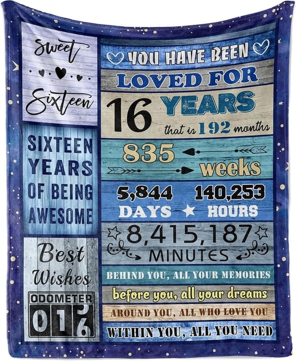 Sweet 16 Blanket Gift for Girls & Boys - 60