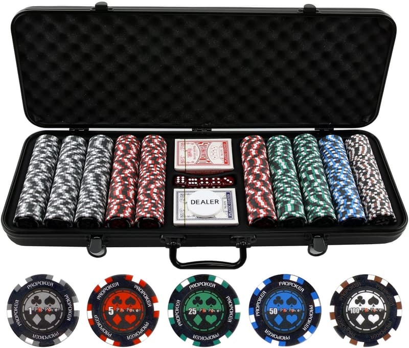 Casino-Quality 500-Piece Clay Poker Chip Set with Case