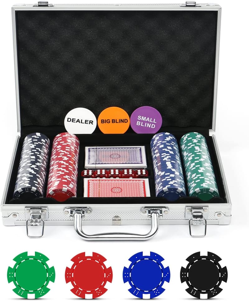 500PCS Poker Chip Set with Aluminum Case for Blackjack & Texas Holdem