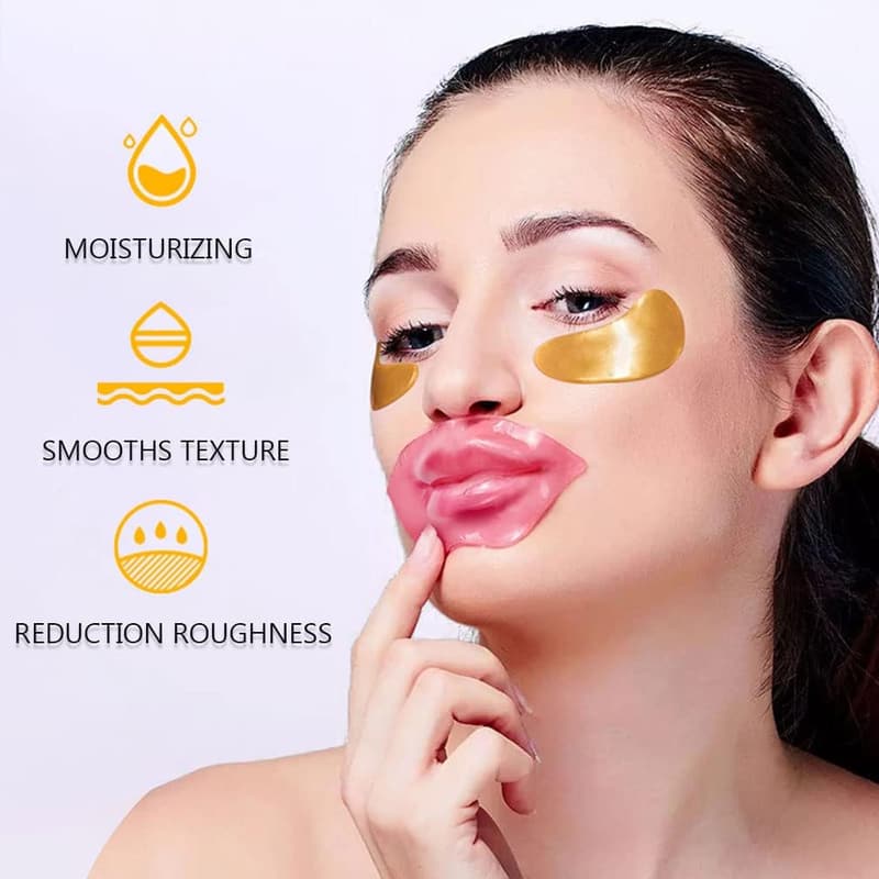 24K Gold Collagen Eye & Lip Masks Set - 30 Pairs