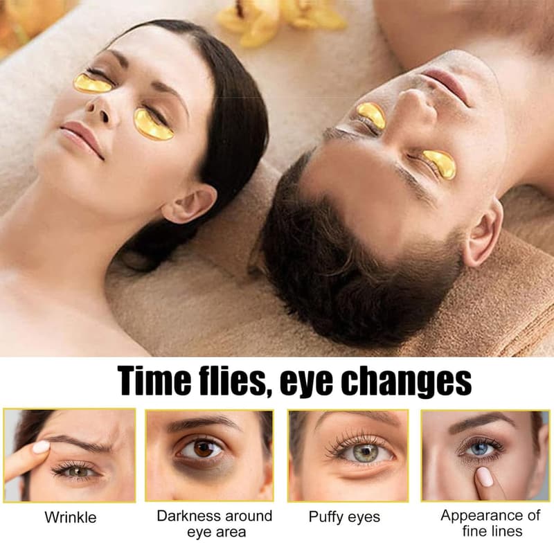 24K Gold Collagen Eye & Lip Masks Set - 30 Pairs
