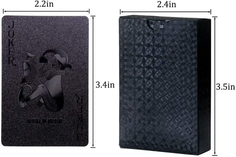 Waterproof Black Foil Poker Playing Cards Gift Set