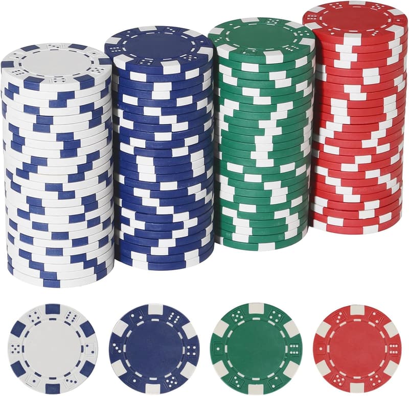 Poker Chips Set for Texas Hold'em & Blackjack Games