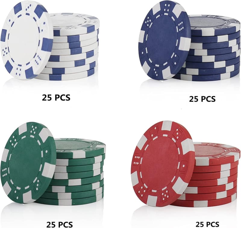 Poker Chips Set for Texas Hold'em & Blackjack Games