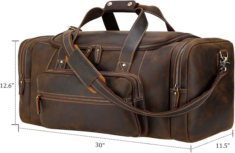 XX-Large Leather Duffel Bag for Men - 30