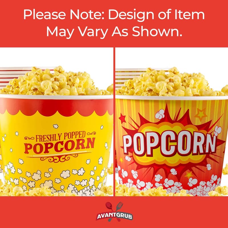 Retro 85oz Reusable Popcorn Buckets - 150 Pack for Movie Nights