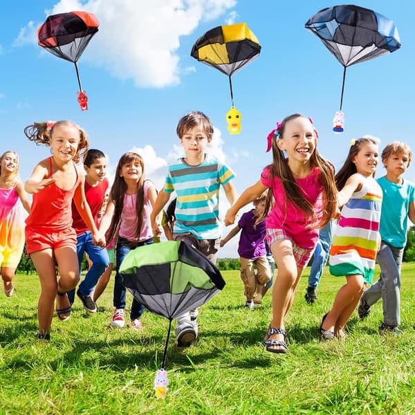 Easter Basket Stuffers: 6 Pack Flying Parachute Toys for Kids