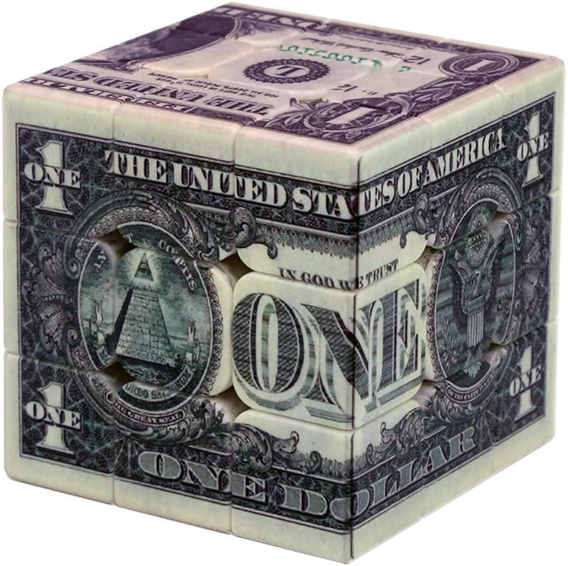 Magic Cube Puzzle - Speed Cube 3x3 with Dollar Bill Design