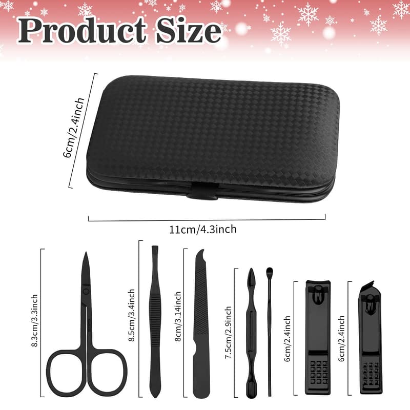 Men's Grooming Kit: 7-Piece Travel Nail Clipper Set