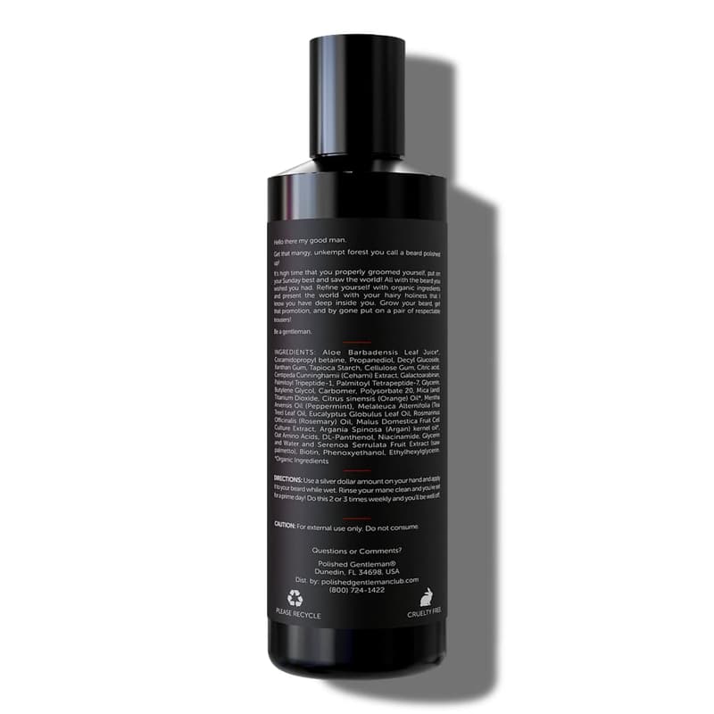 Beard Shampoo & Face Wash with Peppermint Tea Tree, 4oz