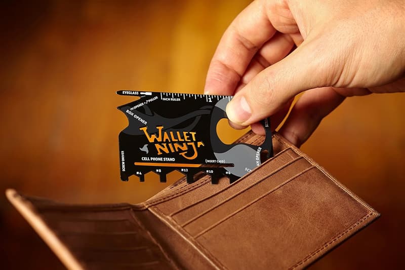 Black Wallet Ninja Multitool Card – 18-in-1 EDC Survival Tool