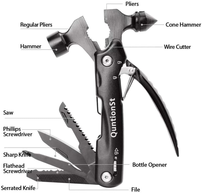 Christmas Gifts for Dad: 12-in-1 Survival Hammer Multitool