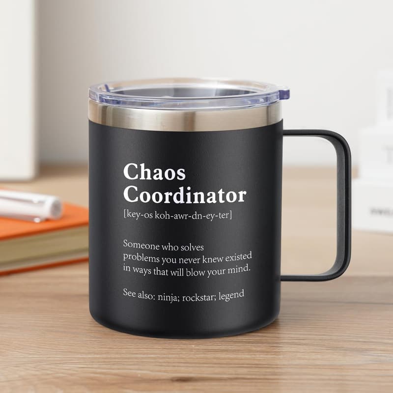 Funny Chaos Coordinator Tumbler for Men - 14oz Gift