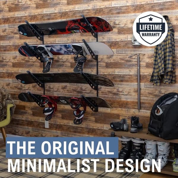 Snowboard Storage Rack - Wall Mount for 4 Boards