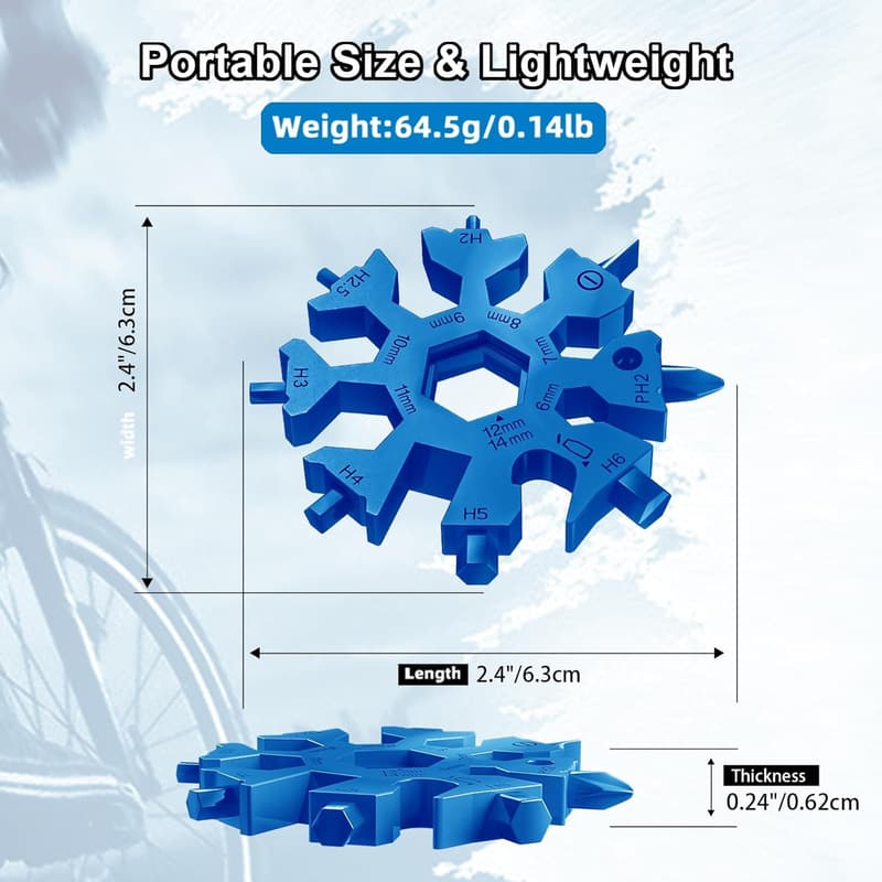 18-in-1 Snowflake Multi-Tool for Men - EDC Camping Gear