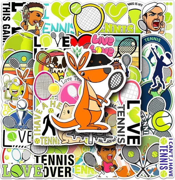 Tennis Stickers Pack - 50 Vinyl Decals for Kids & Teens