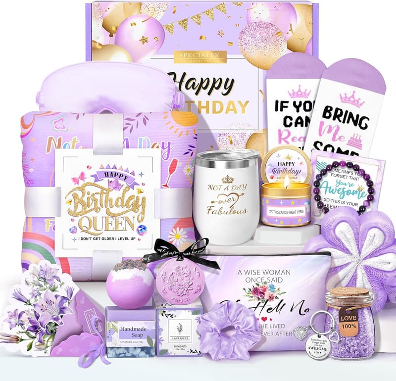 Unique Birthday Gift Basket for Women Friends & Family