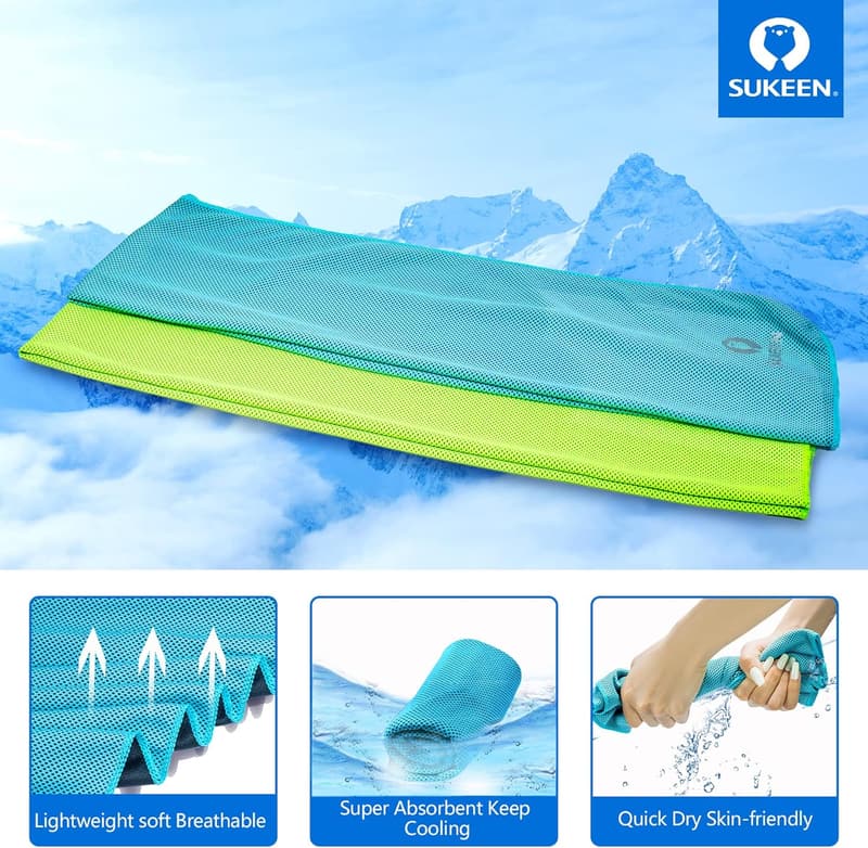 Cooling Towels 4-Pack - Soft Microfiber for Sports & Fitness