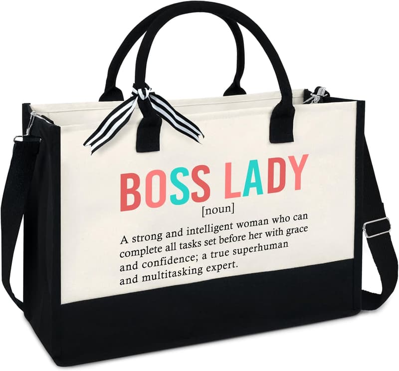Mother's Day Canvas Tote Bag with Zipper for Women