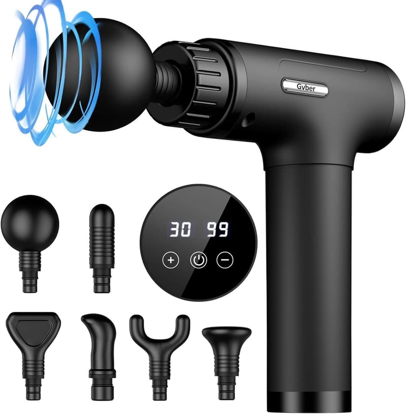 Deep Tissue Massage Gun with 6 Attachments & 30 Speeds