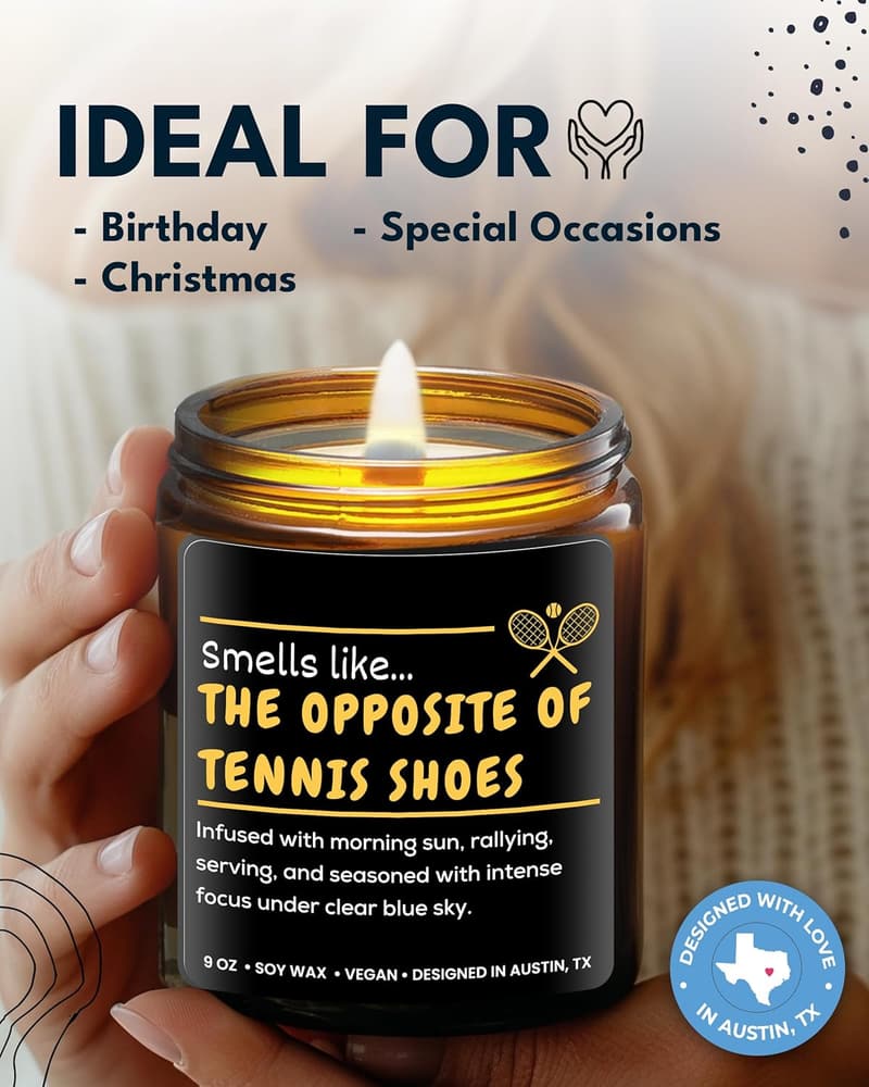Tennis Candle - Funny Sports Gift for Coaches and Players