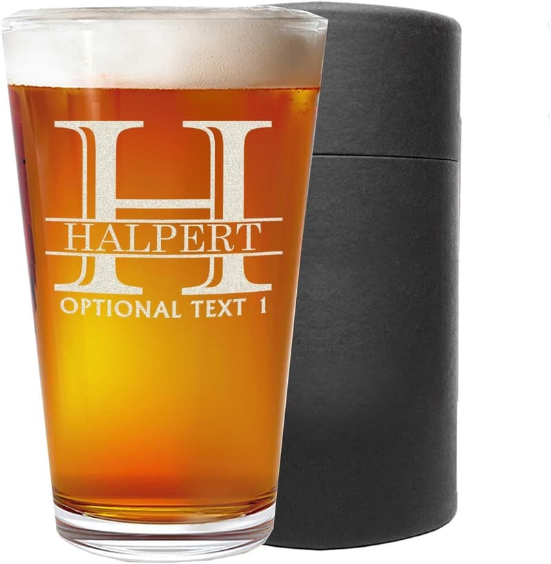 Custom Engraved 16oz Pint Glass - Ideal Retirement Gift for Men