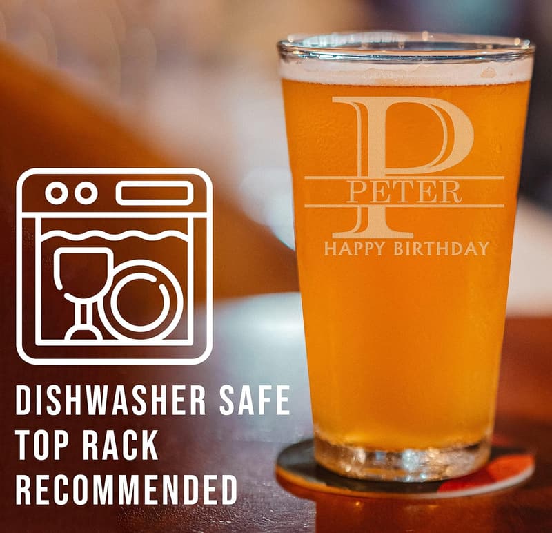 Custom Engraved 16oz Pint Glass - Ideal Retirement Gift for Men