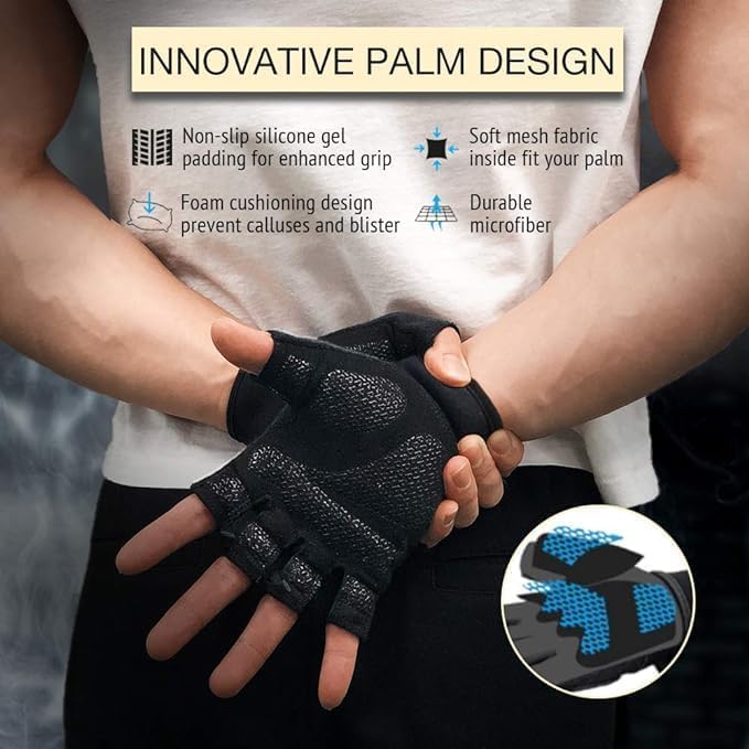 Breathable Workout Gloves for Men and Women - Weight Lifting & Training