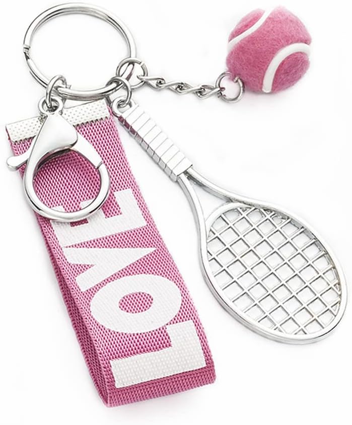 Colorful Sports Keychain Set: Football, Tennis & Baseball