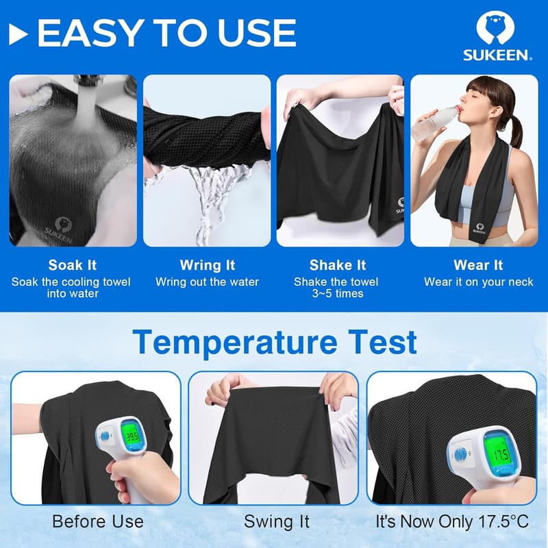Cooling Towels Set - Soft Microfiber for Sports & Fitness
