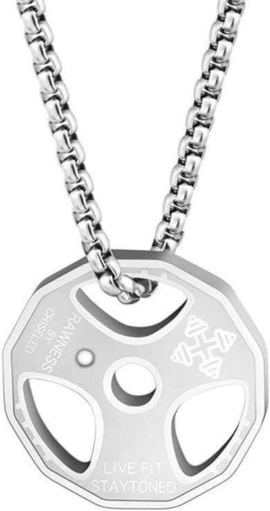 Stainless Steel Dumbbell Pendant Necklace for Couples