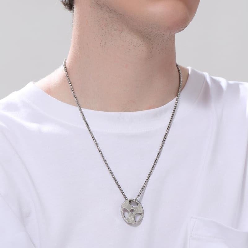 Stainless Steel Dumbbell Pendant Necklace for Couples