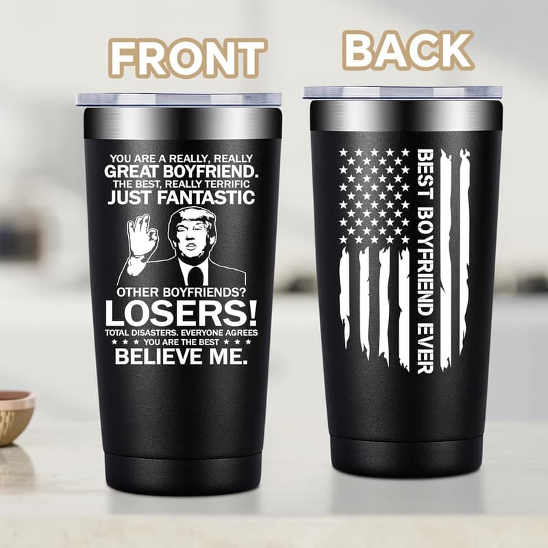Boyfriend Gift - Engraved Tumbler Cup for Birthdays & Anniversaries