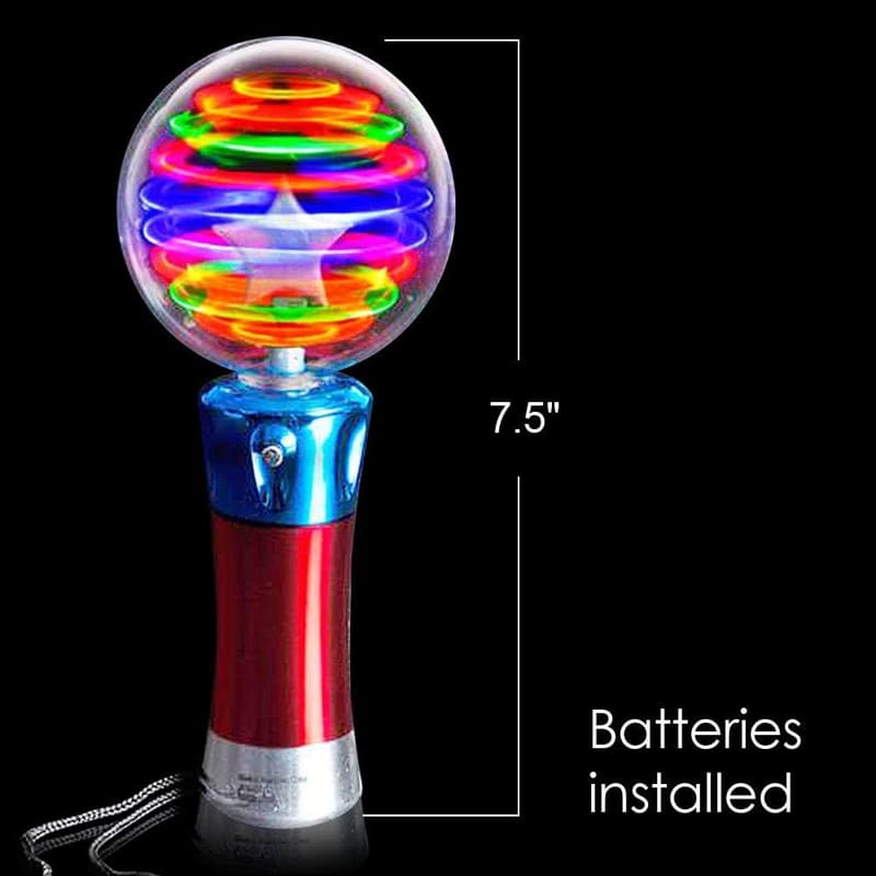 Light Up Magic Ball Toy Wand for Kids - Spinning Colors & Lights