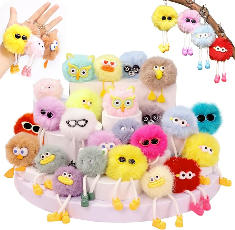Cute Kids Keychains - 24 Bulk Party Favors for Birthdays