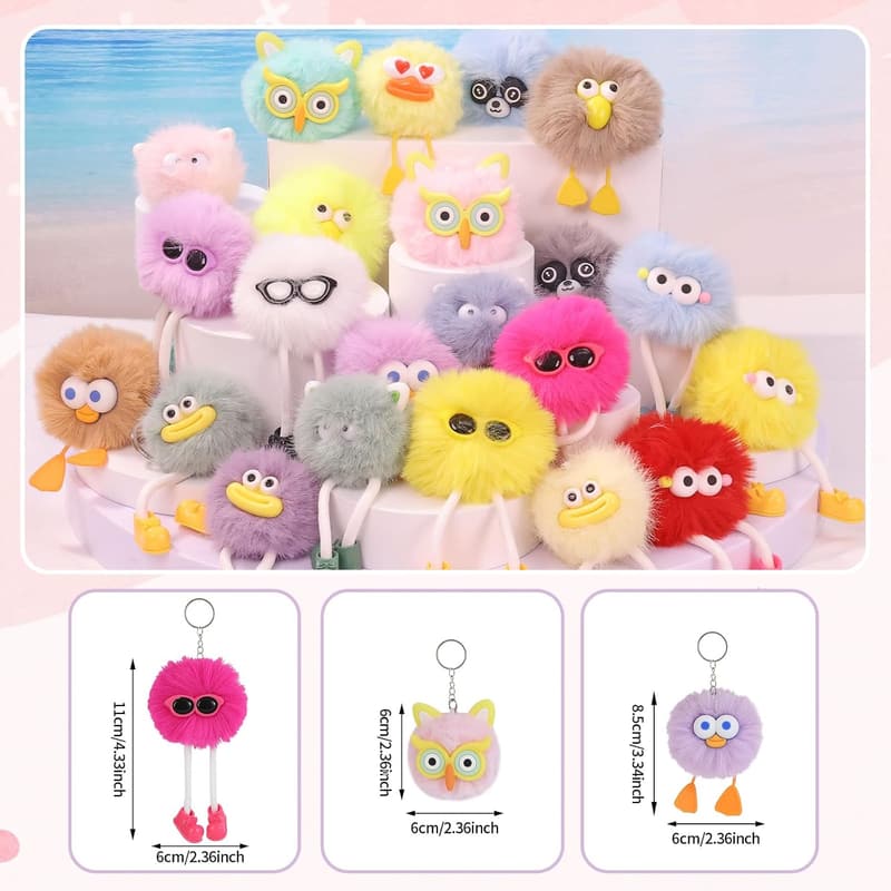 Cute Kids Keychains - 24 Bulk Party Favors for Birthdays