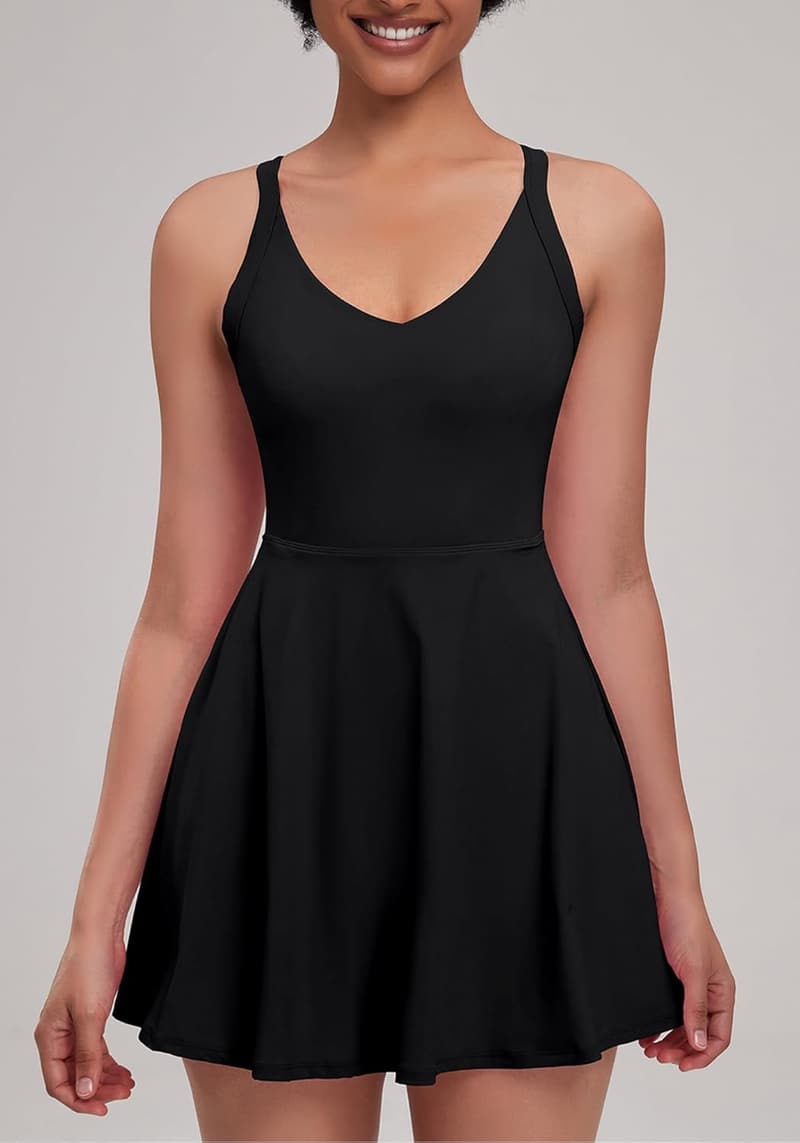 Women's Athletic Golf Dress with Open Back and Pockets