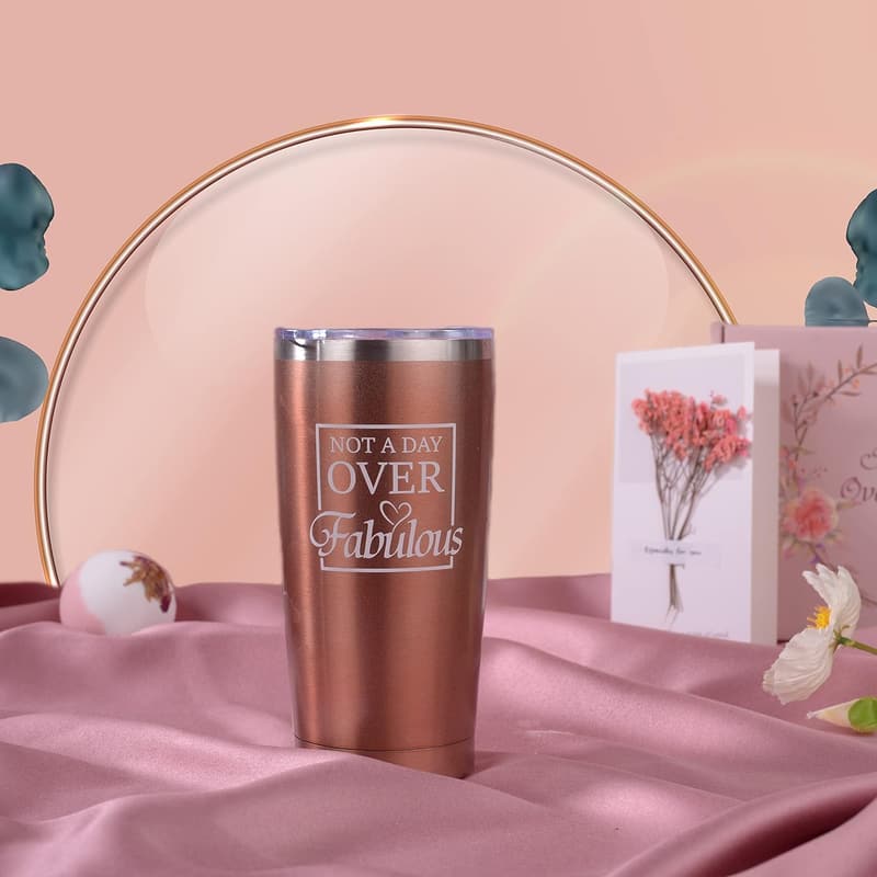 Birthday Spa Gift Basket with Unique Wine Tumbler for Women