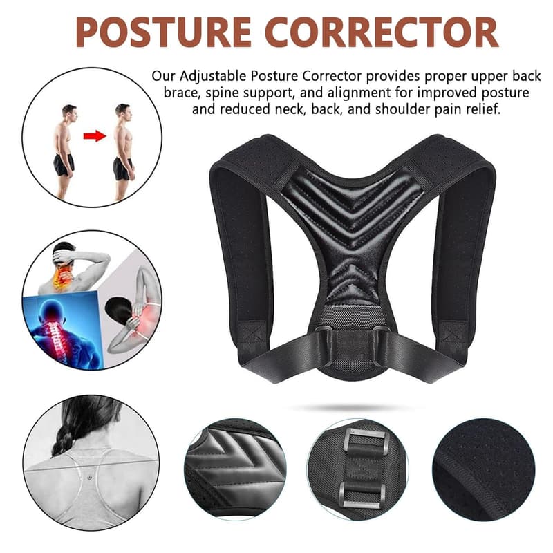 Adjustable Posture Corrector for Back and Neck Pain Relief