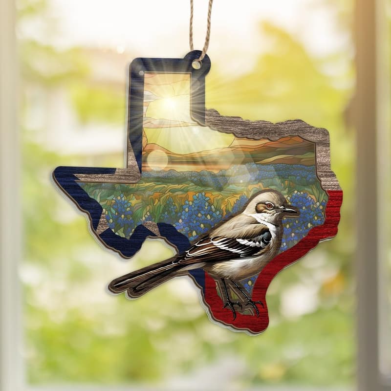 Texas Christmas Ornament - Decorative Suncatcher Gift