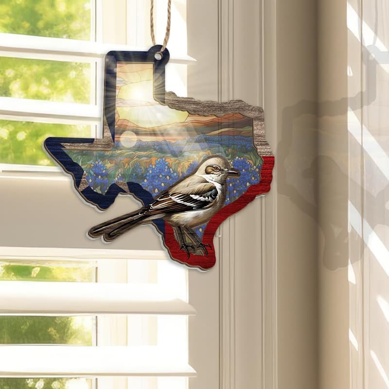 Texas Christmas Ornament - Decorative Suncatcher Gift