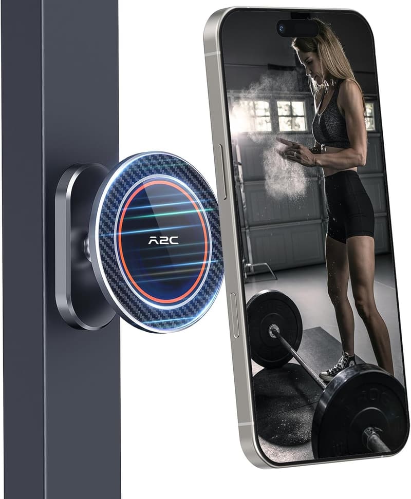 MagSafe Gym Phone Holder - Portable All-Metal Mount for Workouts