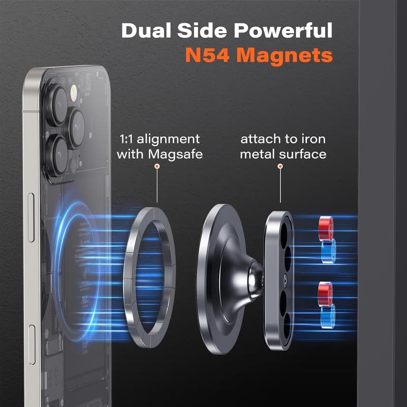 MagSafe Gym Phone Holder - Portable All-Metal Mount for Workouts